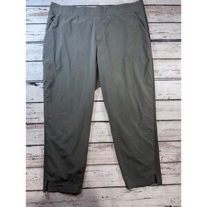 Athleta Brooklyn Ankle Pants Women's 22 Olive Green Stash‎ Pocket Nylon Stretch